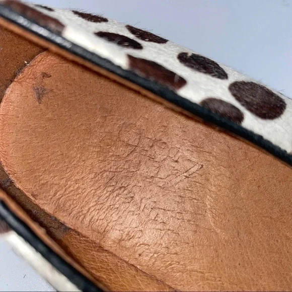 1937 Madewell calf ponyhair animal dot print ballet flats brown white - Picture 7 of 8